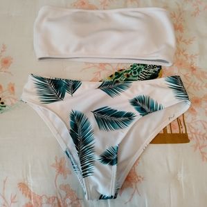 SHEIN tropical white bikini